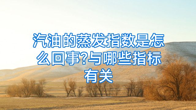 汽油的蒸发指数是怎么回事?与哪些指标有关