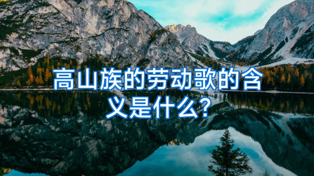 高山族的劳动歌的含义是什么?