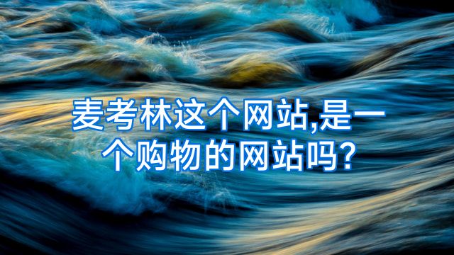 麦考林这个网站,是一个购物的网站吗?
