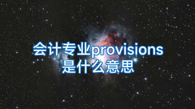会计专业provisions是什么意思