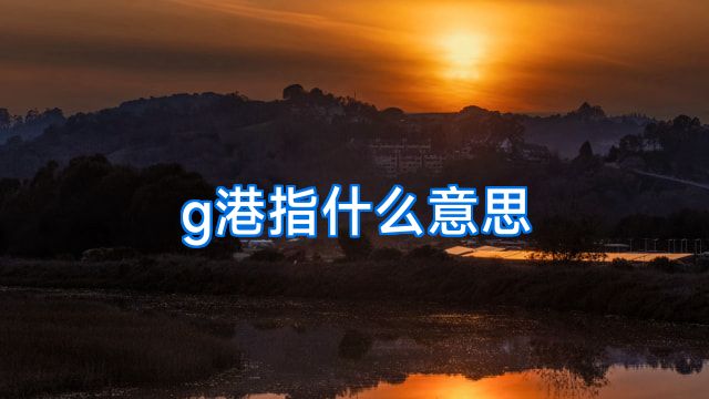 g港指什么意思