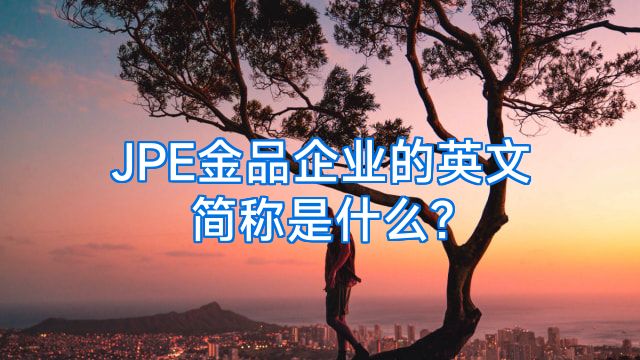 JPE金品企业的英文简称是什么?