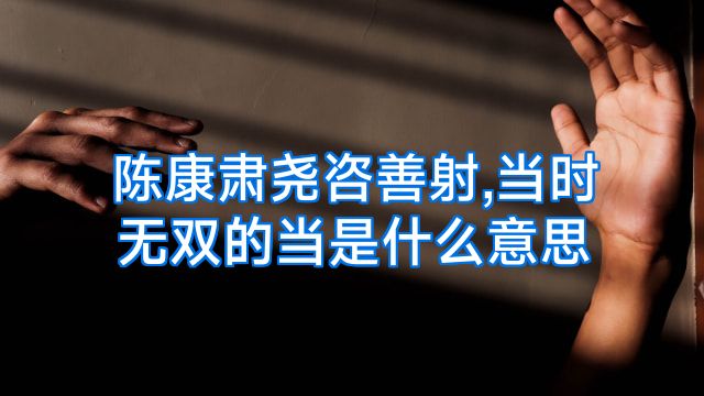 陈康肃尧咨善射,当时无双的当是什么意思