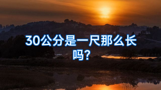 30公分是一尺那么长吗?