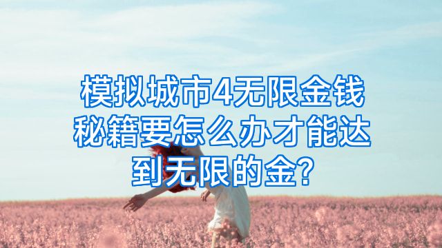 模拟城市4无限金钱秘籍要怎么办才能达到无限的金?