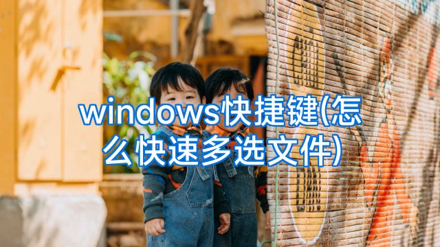 windows快捷键(怎么快速多选文件)