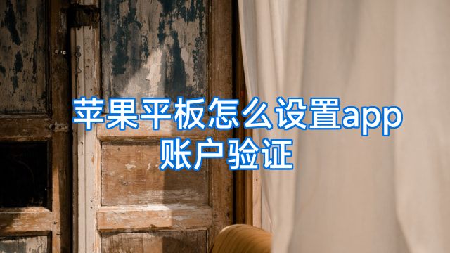 苹果平板怎么设置app账户验证
