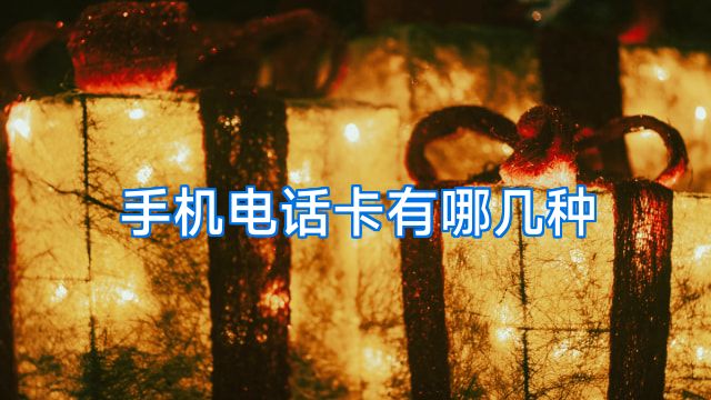 手机电话卡有哪几种