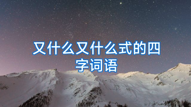 又什么又什么式的四字词语