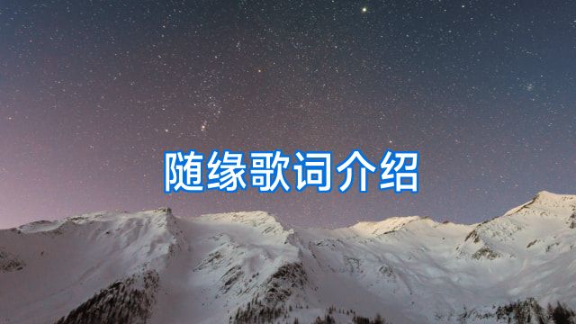 随缘歌词介绍