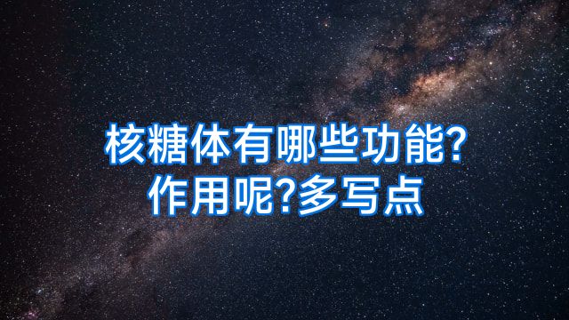 核糖体有哪些功能?作用呢?多写点