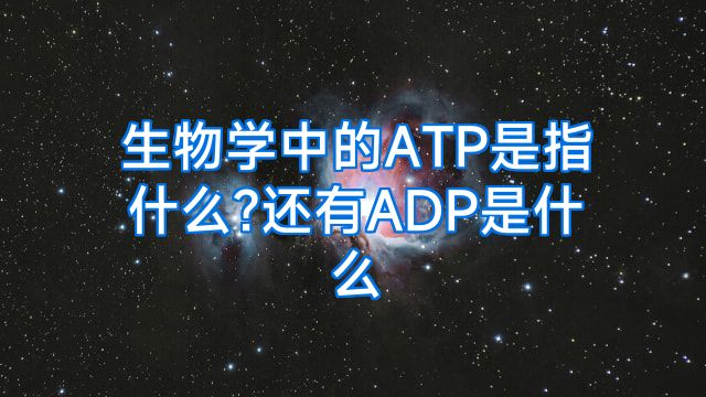 生物学中的ATP是指什么?还有ADP是什么