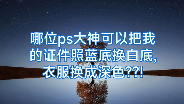 哪位ps大神可以把我的证件照蓝底换白底,衣服换成深色??!