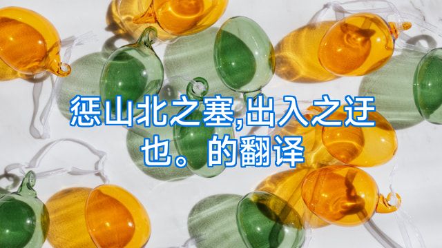 惩山北之塞,出入之迂也。的翻译