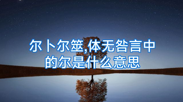 尔卜尔筮,体无咎言中的尔是什么意思