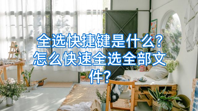 全选快捷键是什么?怎么快速全选全部文件?