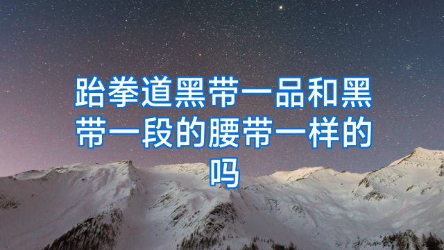 跆拳道黑带一品和黑带一段的腰带一样的吗