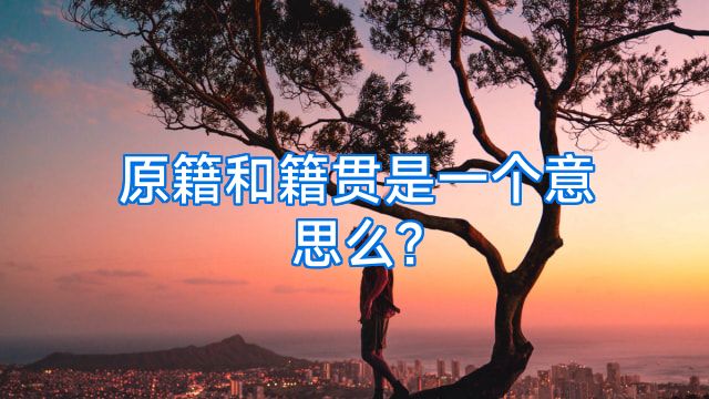 原籍和籍贯是一个意思么?