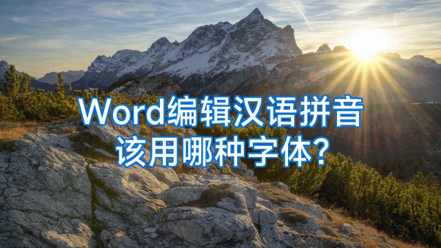 Word编辑汉语拼音该用哪种字体?