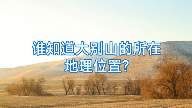 谁知道大别山的所在地理位置?