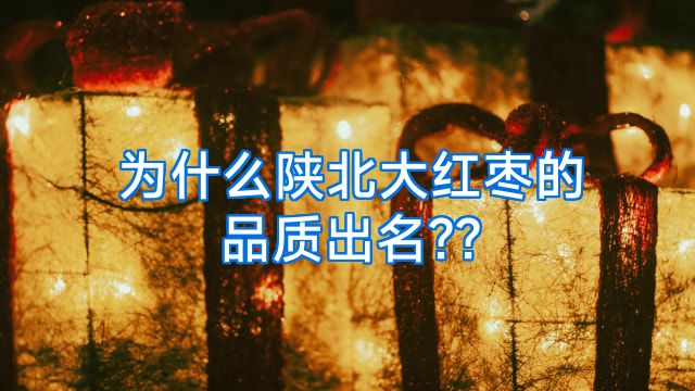 为什么陕北大红枣的品质出名??