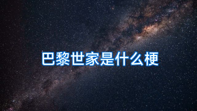 巴黎世家是什么梗