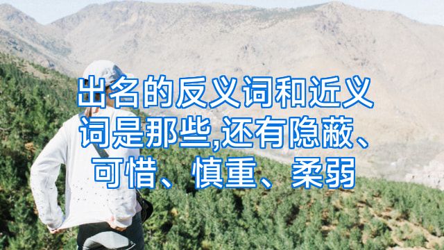 出名的反义词和近义词是那些,还有隐蔽、可惜、慎重、柔弱