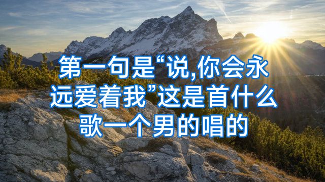第一句是“说,你会永远爱着我”这是首什么歌一个男的唱的