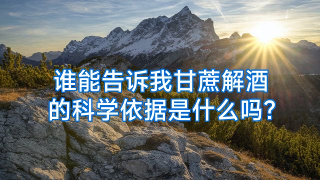 谁能告诉我甘蔗解酒的科学依据是什么吗?