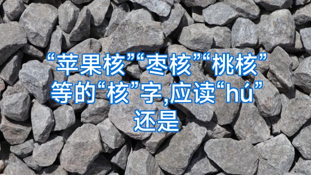 “苹果核”“枣核”“桃核”等的“核”字,应读“hú”还是