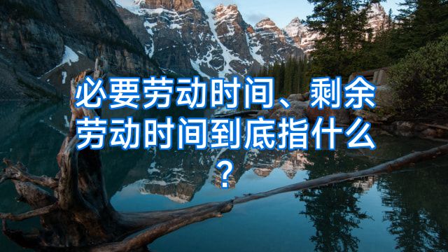必要劳动时间、剩余劳动时间到底指什么?