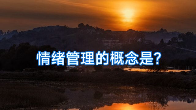 情绪管理的概念是?