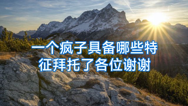 一个疯子具备哪些特征拜托了各位谢谢