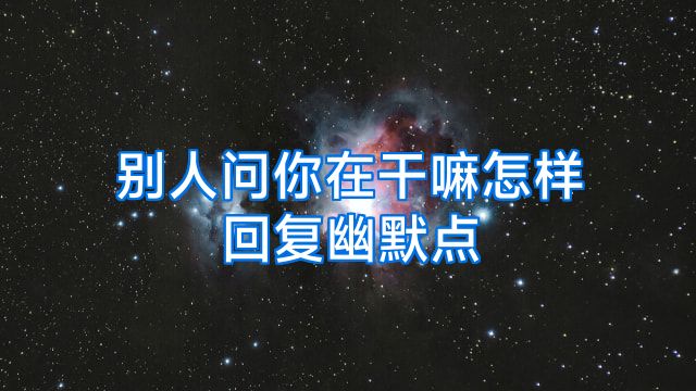 别人问你在干嘛怎样回复幽默点