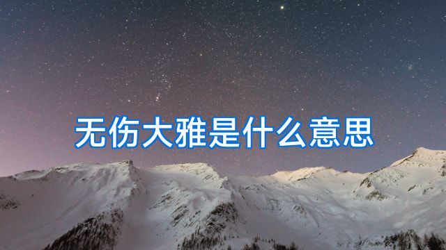 无伤大雅是什么意思
