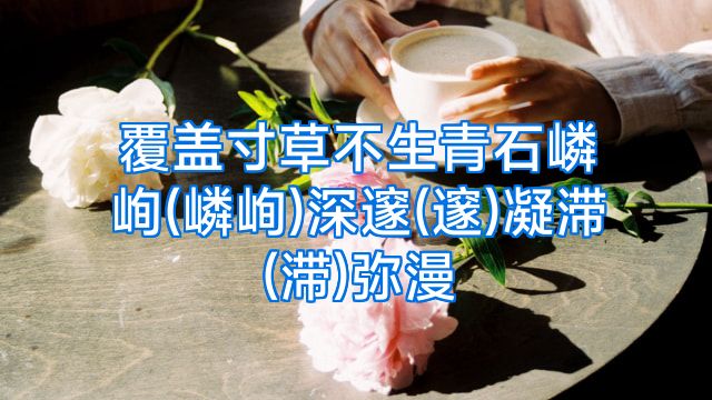 覆盖寸草不生青石嶙峋(嶙峋)深邃(邃)凝滞(滞)弥漫