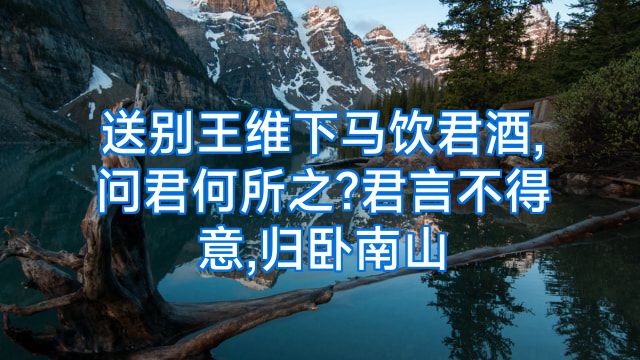 送别王维下马饮君酒,问君何所之?君言不得意,归卧南山
