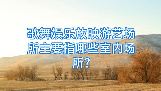 歌舞娱乐放映游艺场所主要指哪些室内场所?