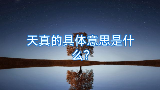 天真的具体意思是什么?