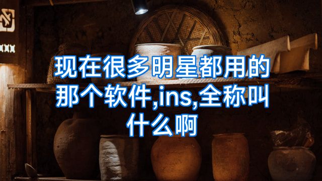 现在很多明星都用的那个软件,ins,全称叫什么啊