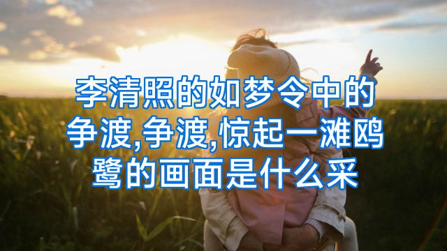 李清照的如梦令中的争渡,争渡,惊起一滩鸥鹭的画面是什么采