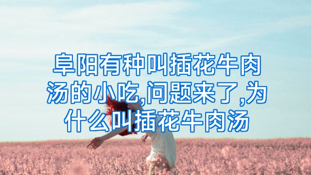 阜阳有种叫插花牛肉汤的小吃,问题来了,为什么叫插花牛肉汤