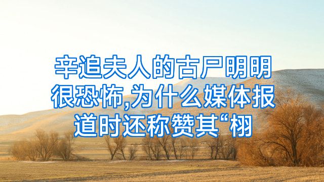 辛追夫人的古尸明明很恐怖,为什么媒体报道时还称赞其“栩