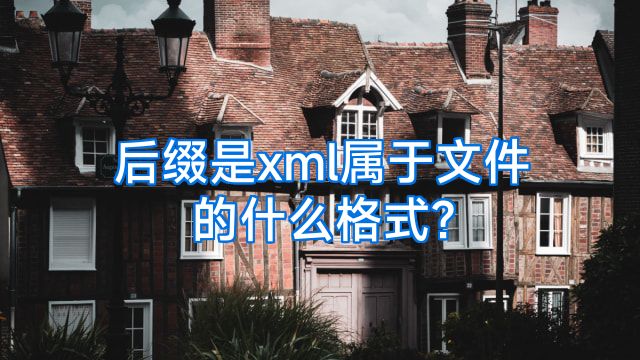 后缀是xml属于文件的什么格式?
