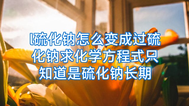 l硫化钠怎么变成过硫化钠求化学方程式只知道是硫化钠长期