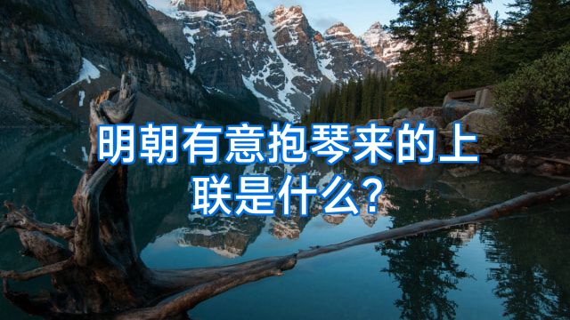 明朝有意抱琴来的上联是什么?