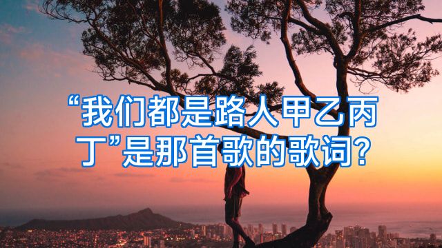 “我们都是路人甲乙丙丁”是那首歌的歌词?