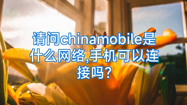 请问chinamobile是什么网络,手机可以连接吗?