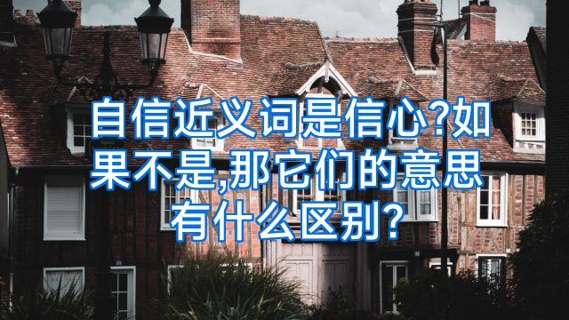 自信近义词是信心?如果不是,那它们的意思有什么区别?