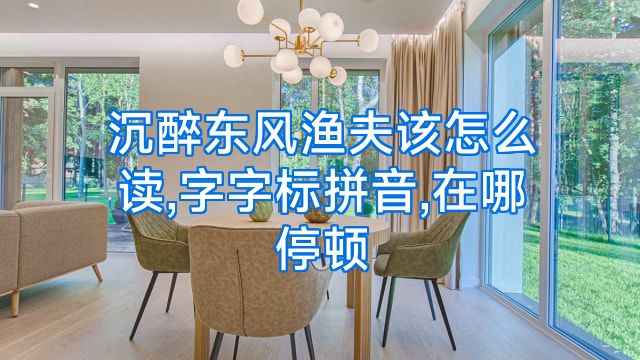 沉醉东风渔夫该怎么读,字字标拼音,在哪停顿